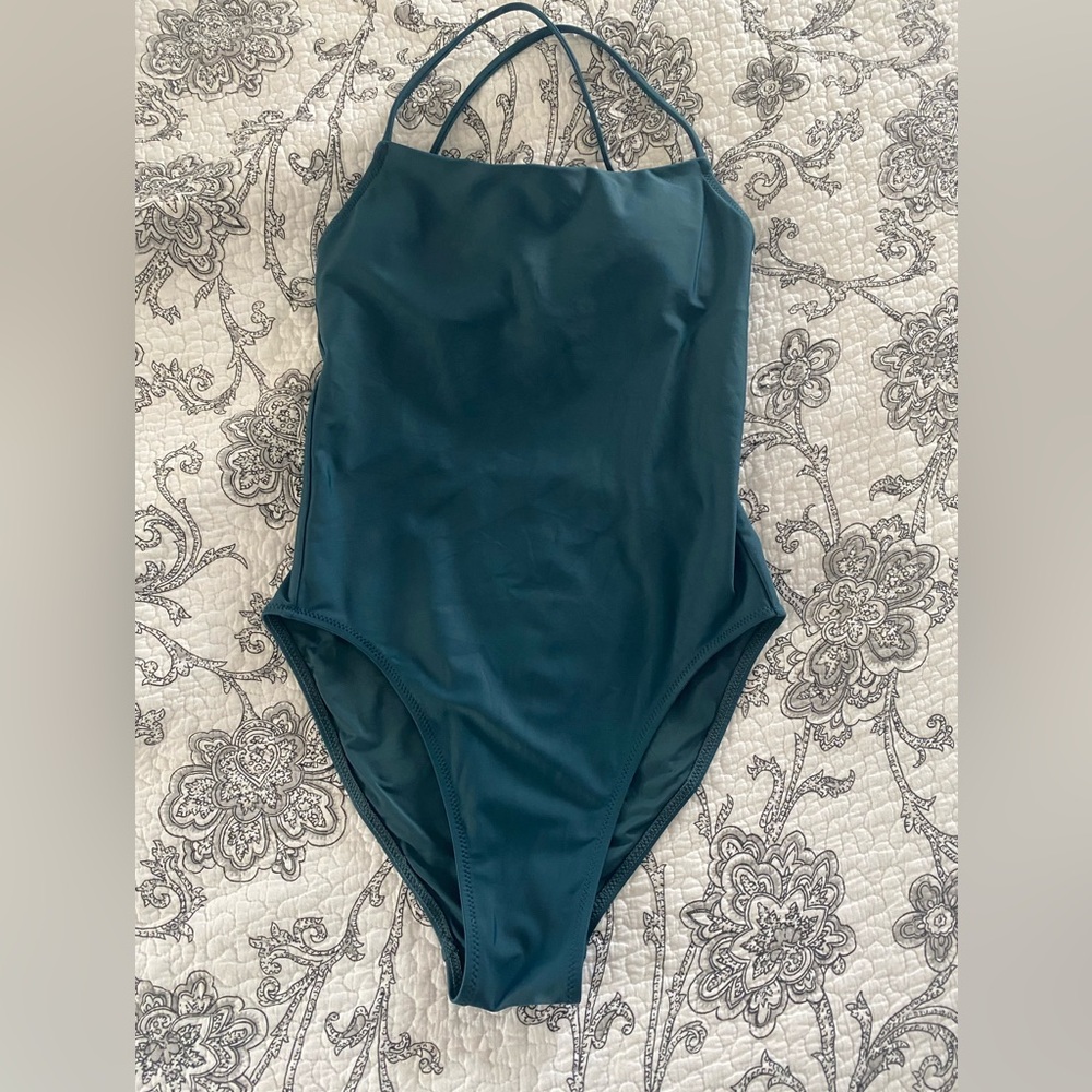 Girlfriend Collective swimsuit one piece dark blue teal small - Picture 2 of 12